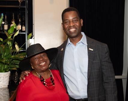 UMGC President Gregory Fowler with alumna Mae Beale '22
